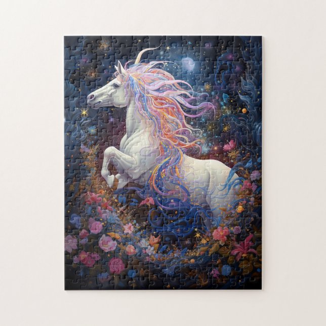 Magical White Horse Fantasy Art Jigsaw Puzzle (Vertical)