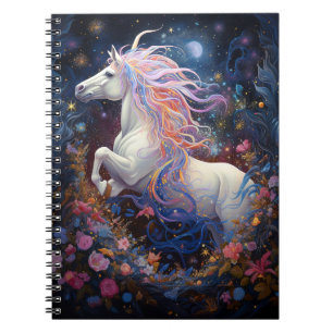 Magical White Horse Fantasy Art Notebook