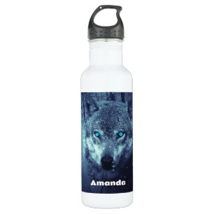 Magical Wild Wolf with Amazing Blue Eyes 710 Ml Water Bottle