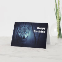 Magical Wild Wolf with Amazing Blue Eyes Birthday