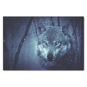 Magical Wild Wolf with Amazing Blue Eyes Tissue Paper