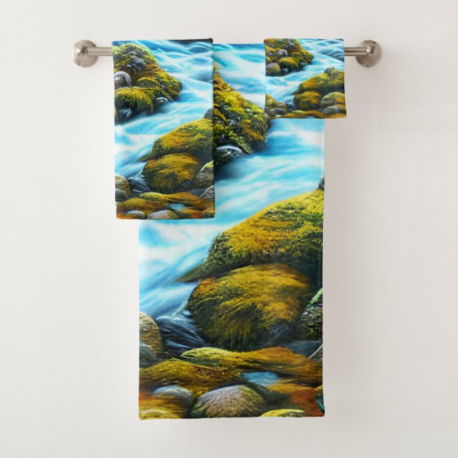 Magical Wilderness Bubbling Brook Bath Towel Set (Insitu)