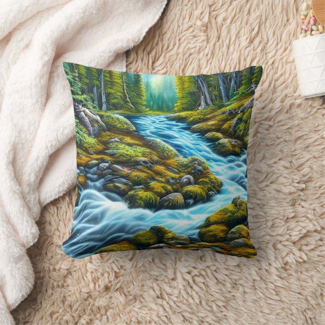 Magical Wilderness Bubbling Brook Cushion (Blanket)
