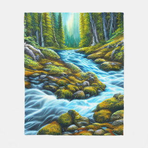 Magical Wilderness Bubbling Brook Fleece Blanket