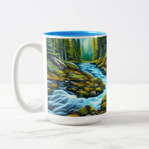 Magical Wilderness Bubbling Brook Two-Tone Coffee Mug