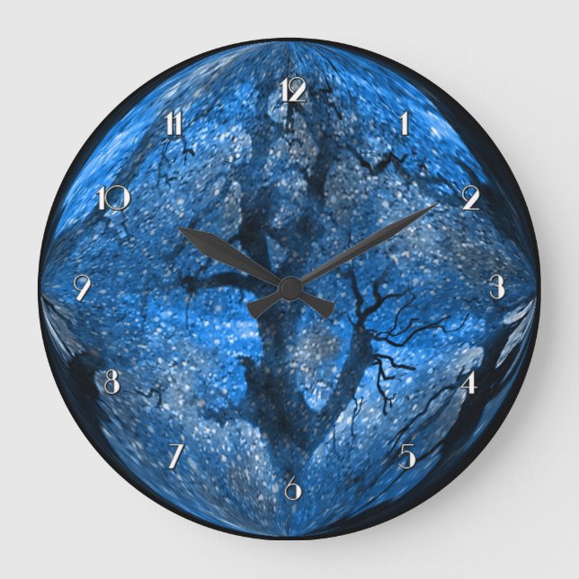 Magical Winter Blue Crystal Ball Wall Clock (Front)