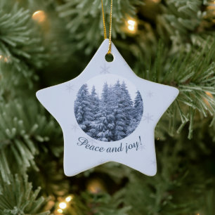 Magical winter forest - custom Ceramic Ornament