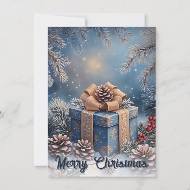 Magical Winter Merry Christmas Gift Scene (Front)