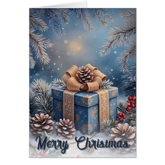 Magical Winter Merry Christmas Gift Scene