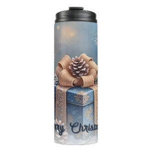 Magical Winter Merry Christmas Gift Scene Thermal Tumbler