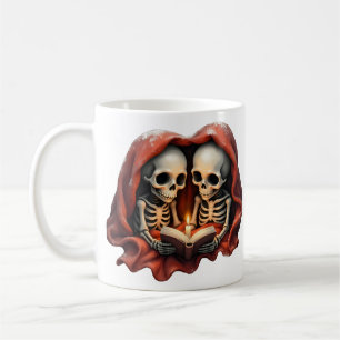 Magical winter moments, two skeletons coffee mug
