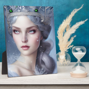 Magical Winter Queen Portrait Tabletop Plaque