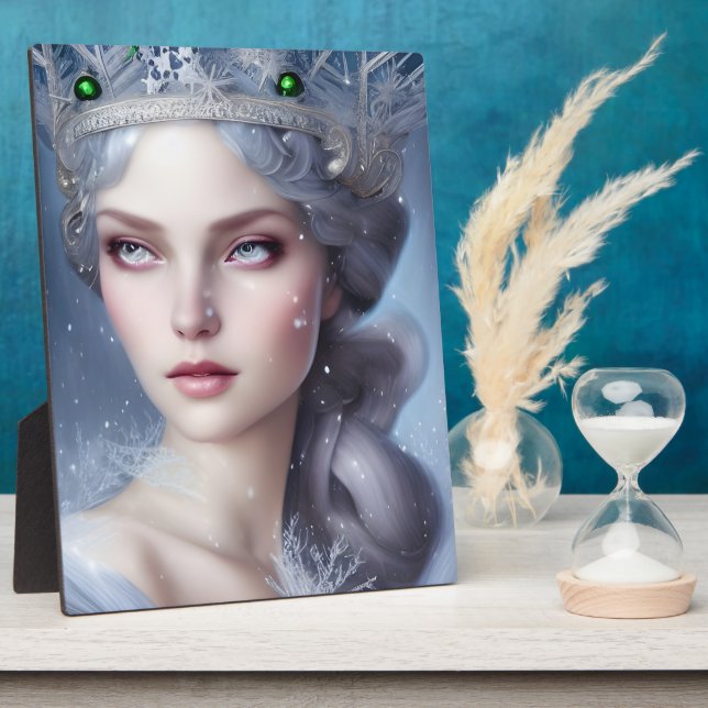 Magical Winter Queen Portrait  Tabletop Plaque (Side)