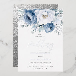 Magical Winter Season Dusty Blue Wedding Silver