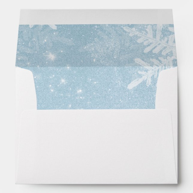 Magical Winter Snowflakes and Sparkles Envelope (Back (Bottom))