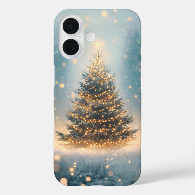 Magical Winter Snowy Forest Christmas Tree Case-Mate iPhone Case (Back)