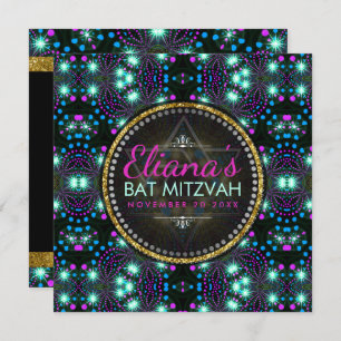 Magical Winter Sparkle Bat Mitzvah Invitation