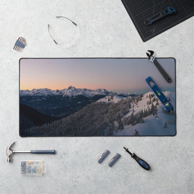 Magical winter sunset with mountain Triglav Desk Mat (Workstation)