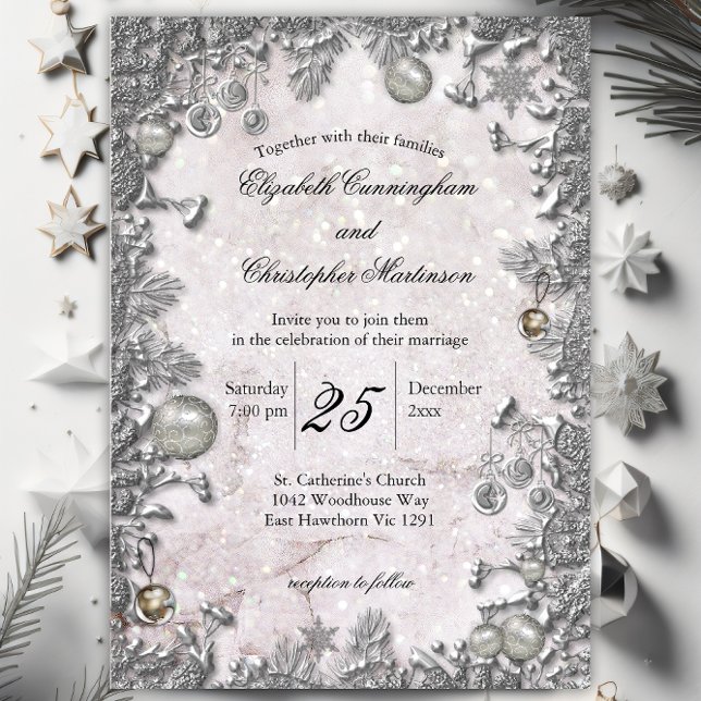 Magical Winter Wedding Christmas Invitation (Creator Uploaded)