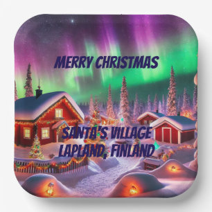 Magical Winter Wonderland: Santa's Village Paper Plate