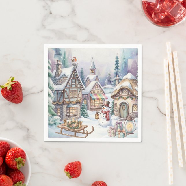 Magical Winter World Paper Plate Napkin (Insitu)