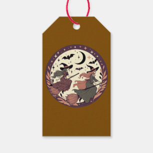 Magical Witch Flight – Halloween Moonlight Scene  Gift Tags