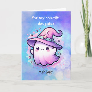 Magical Witch Hat Ghost Happy Halloween Daughter Card