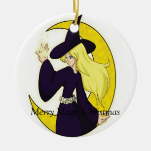Magical Witch, Merry Magic Christmas Ceramic Tree Decoration