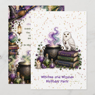 Magical Witches & Wizard Birthday Party Invitation