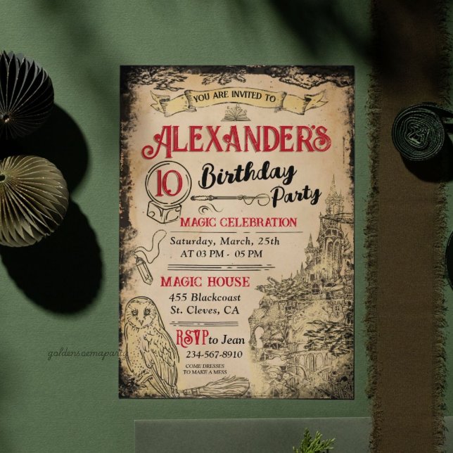 Magical Wizard Birthday Party Invitation (Magical Wizard Birthday Party Invitation
)