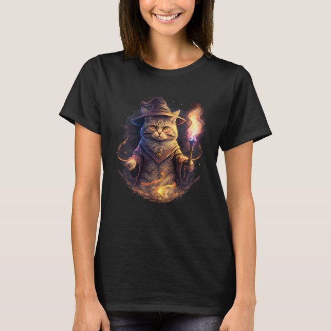 Magical Wizard Cat Fantasy Kitten  2 T-Shirt (Front)