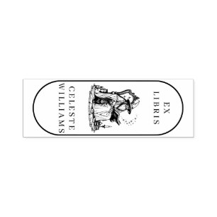 Magical Wizard Ex Libris Library Bookplate Book Self-inking Stamp
