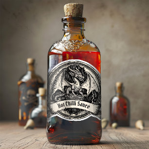 Magical Wizard Potion Bottle Dragon Labels