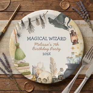 Magical Wizard Witch Kids Spooky Birthday Party Paper Plate