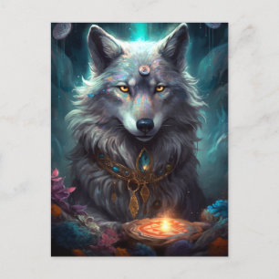 Magical Wolf Fantasy Art Postcard