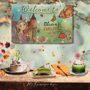 Magical Woodland Fairy First Birthday Wall Banner