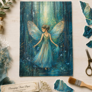 Magical Woodland Fairy with Butterflies Decoupage Tissue Paper