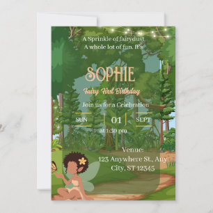 Magical Woodland Fairy with Butterfly  Invitation