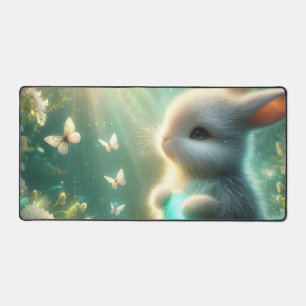 Magical Woodland Forest Bunny Egg Desk Mat