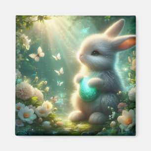 Magical Woodland Forest Bunny Egg Magnet