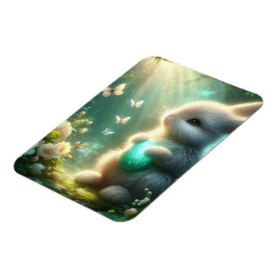 Magical Woodland Forest Bunny Egg Magnet