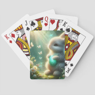 Magical Woodland Forest Bunny Egg Playing Cards
