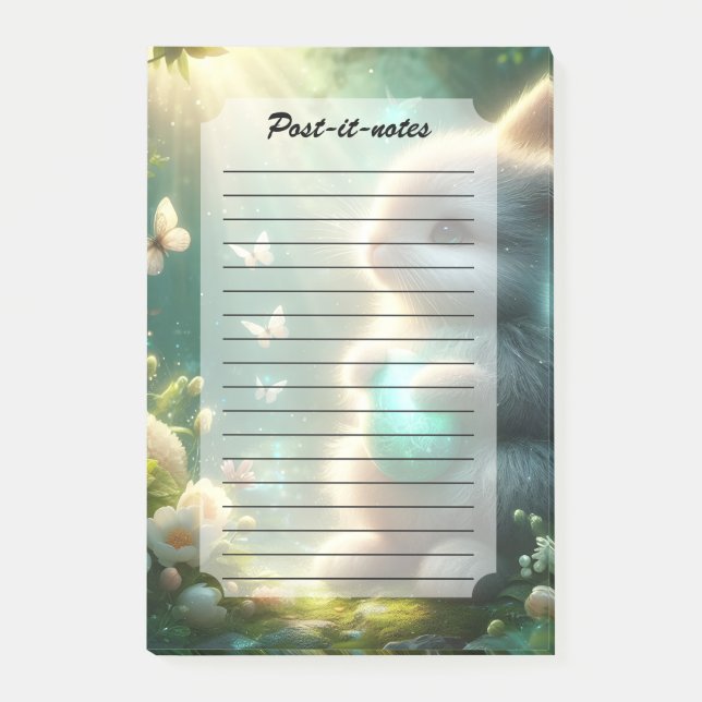 Magical Woodland Forest Bunny Egg Post-it Notes (Front)