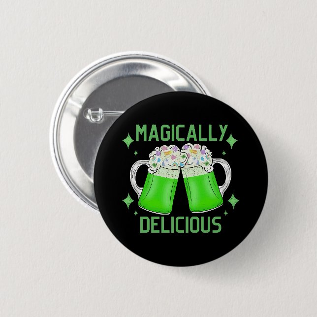 Magically delicious 6 cm round badge (Front & Back)