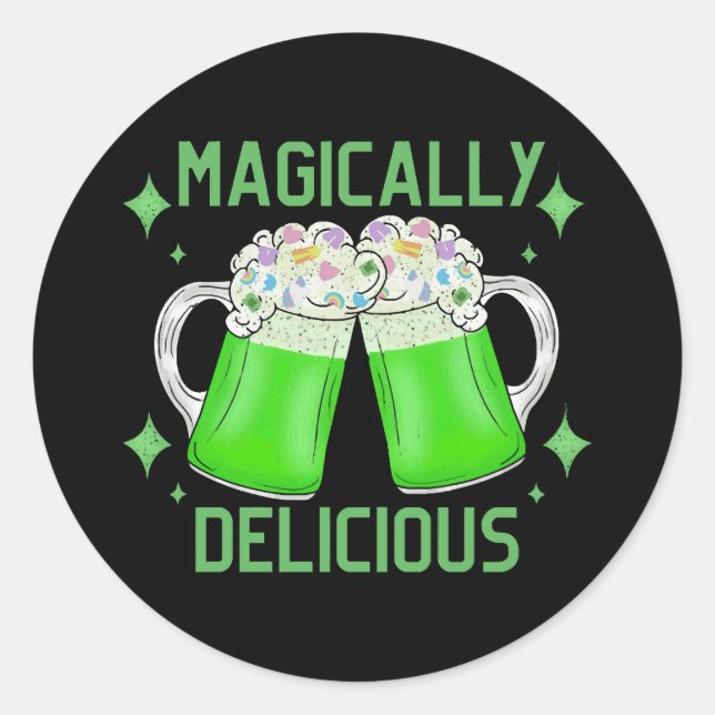 Magically delicious classic round sticker (Front)