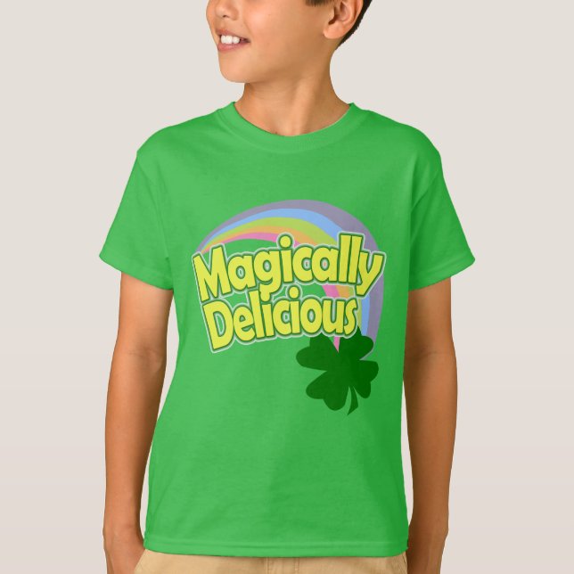 Magically Delicious Pastel Rainbow St Patricks Day T-Shirt (Front)