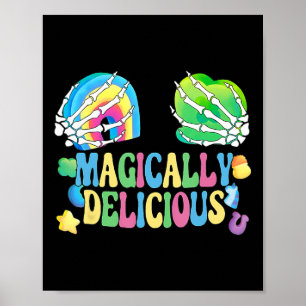 Magically Delicious Shamrock Breast St Patricks Da Poster