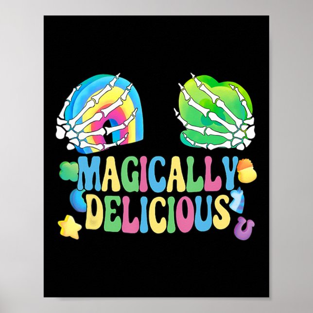 Magically Delicious Shamrock Breast St Patricks Da Poster (Front)