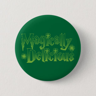magically delicious st patricks funny tshirt 6 cm round badge