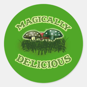 Magically Delicious with Mushrooms Classic Round Sticker